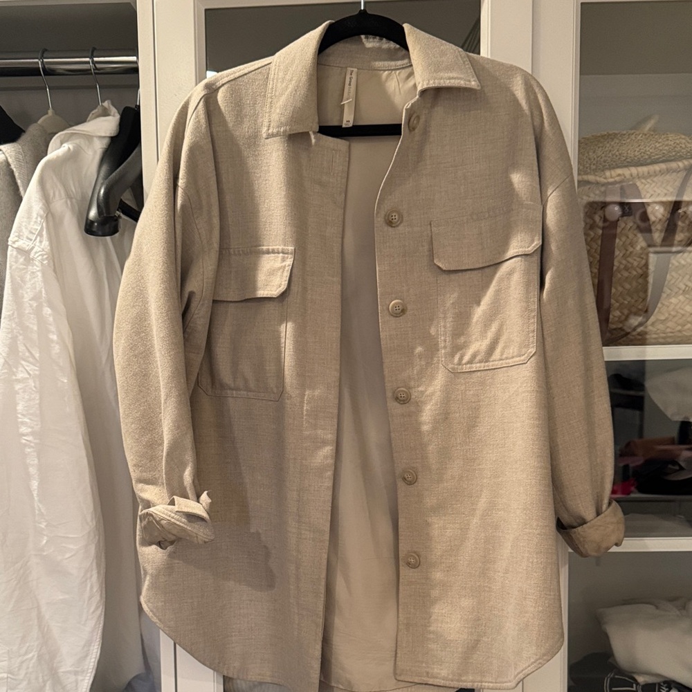 OVERSIZED Babaton Tan Button-Up Jacket (See sizing note)